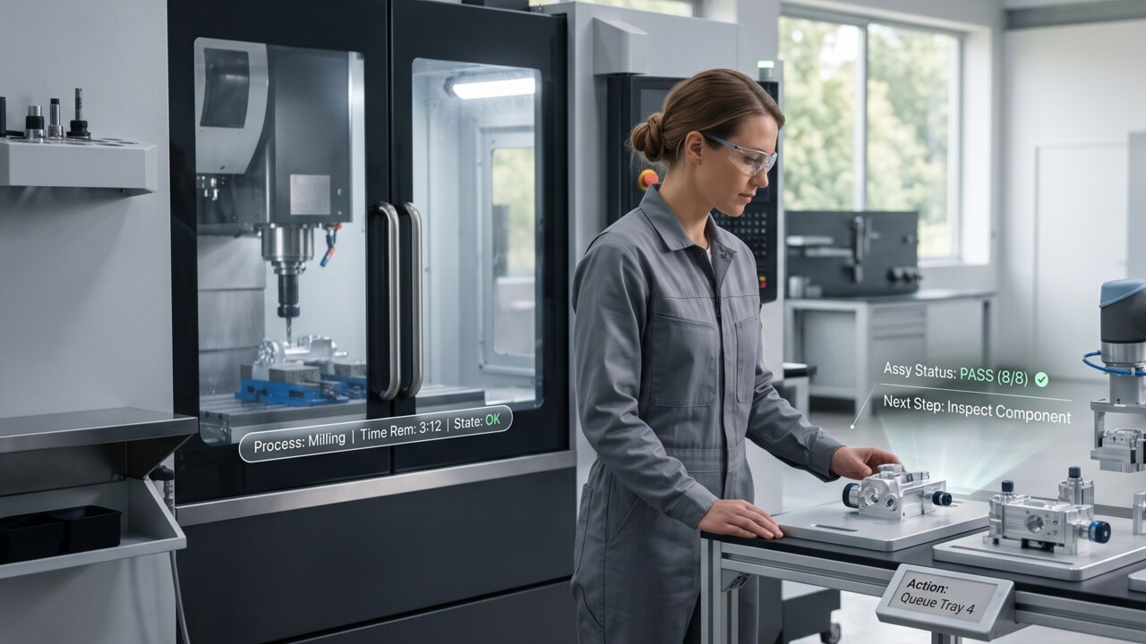 Operator practicing a guided procedure at a live workstation