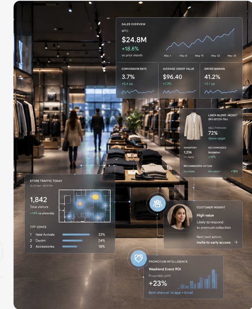 Retail data and AI made visible as a spatial experience
