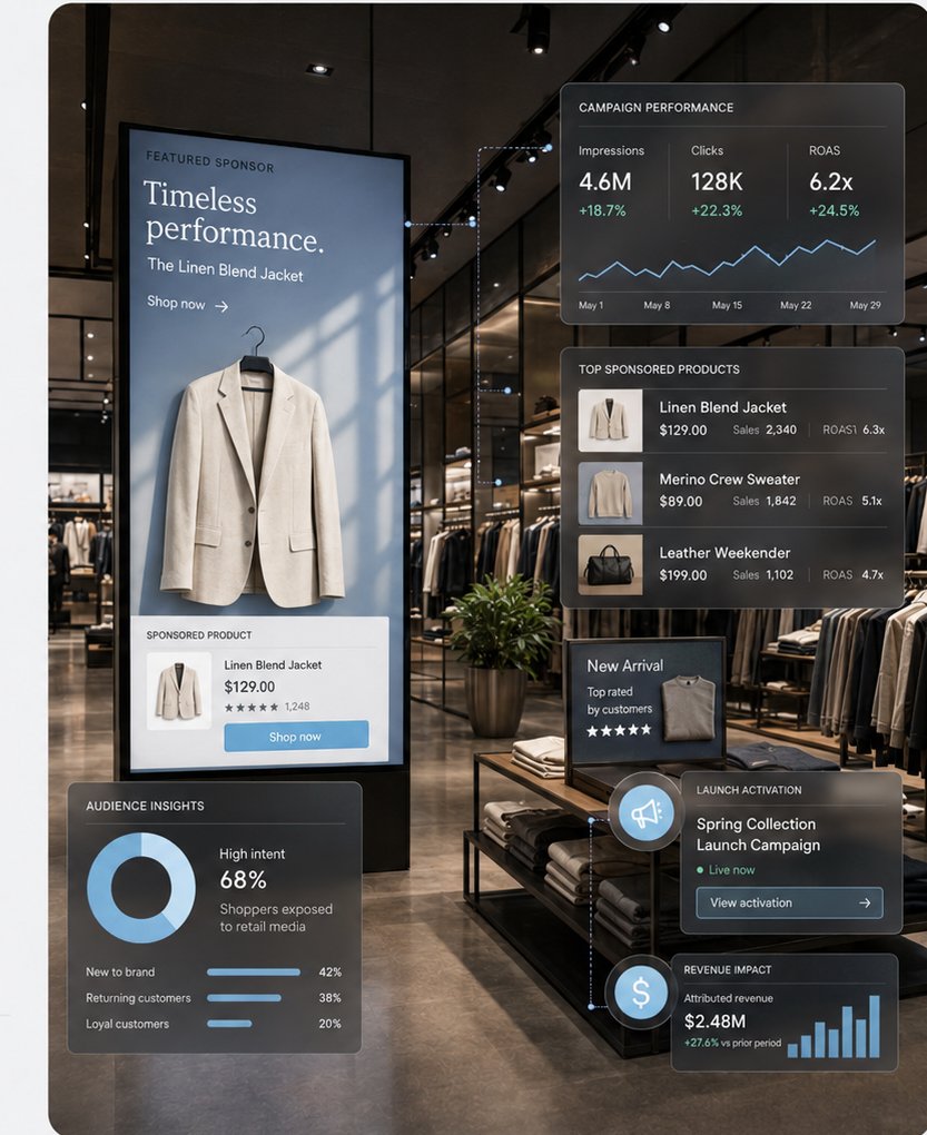 Premium retail media experience in a store environment