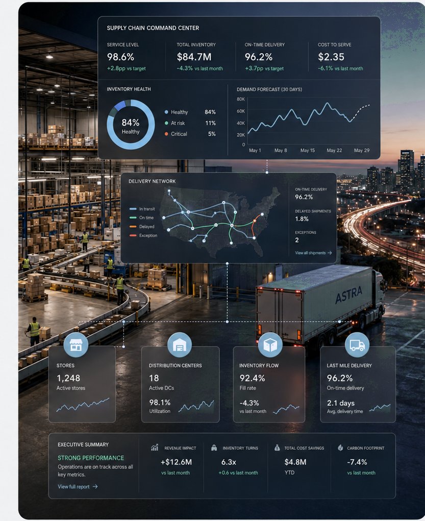 Supply chain operations visualized as a digital twin